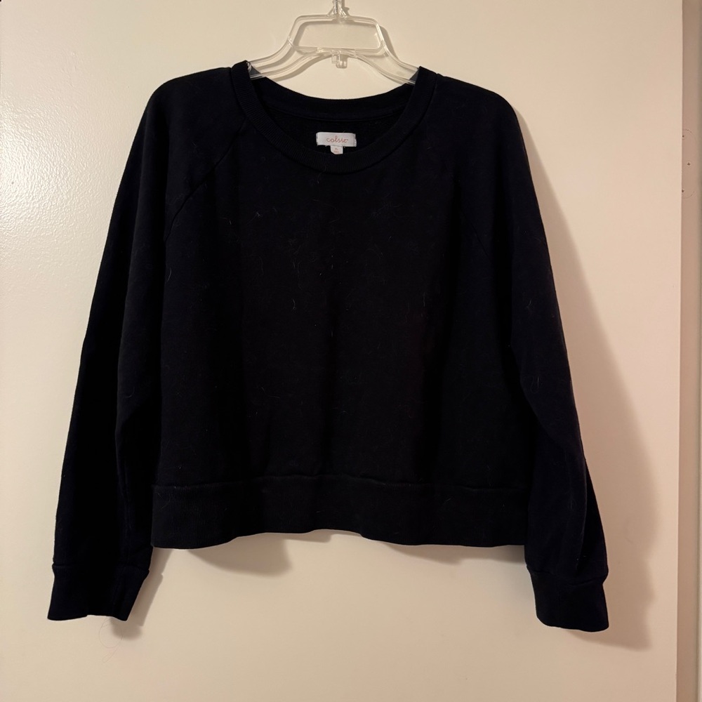 Cropped Black Crewneck Sweatshirt